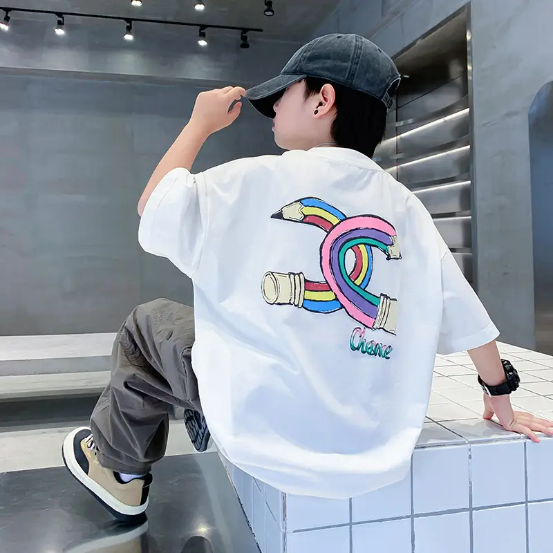 Purple Loose Fleece T-Shirt for Boys 2024 - Image 5