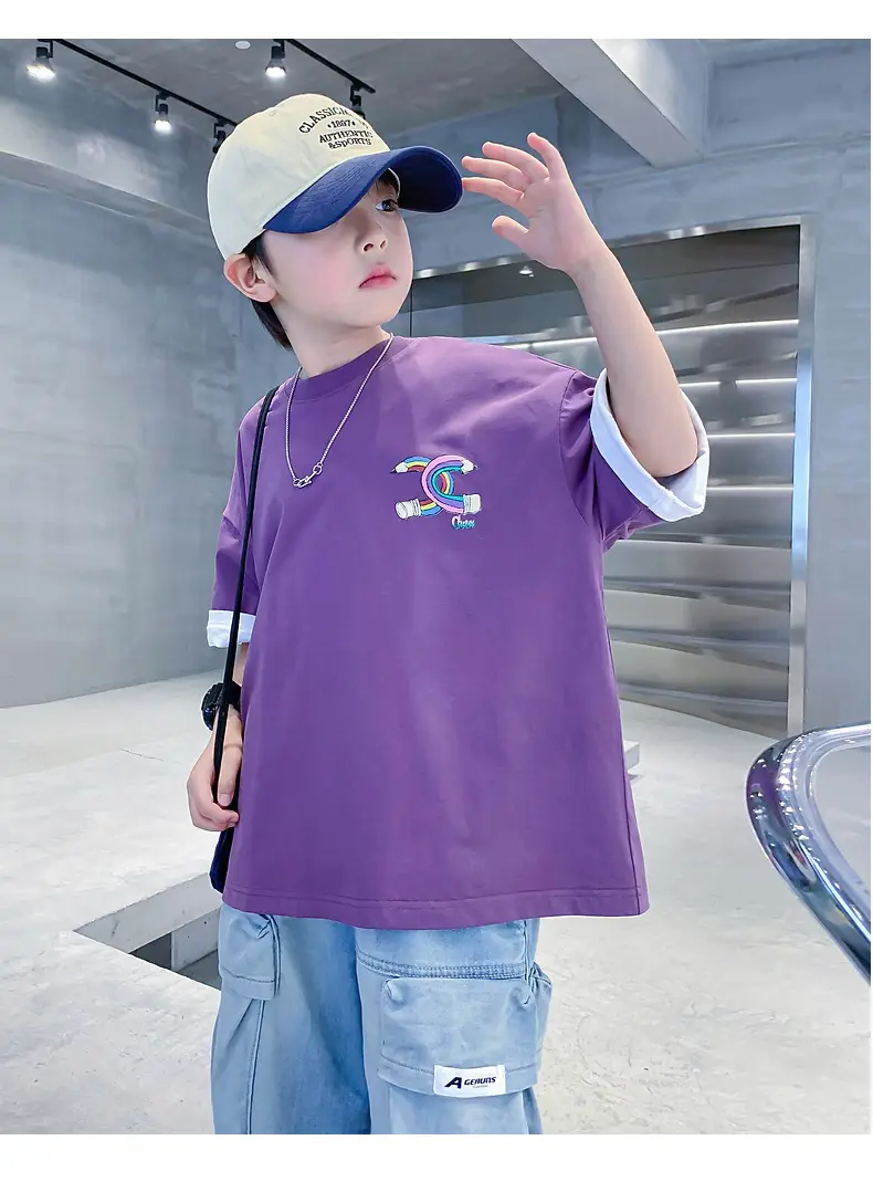 Purple Loose Fleece T-Shirt for Boys 2024 — feature 14