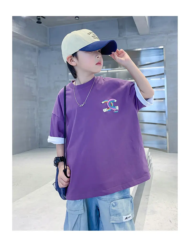 Purple Loose Fleece T-Shirt for Boys 2024 — feature 17