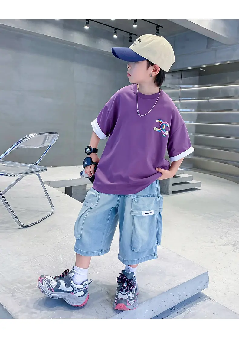 Purple Loose Fleece T-Shirt for Boys 2024 — feature 18
