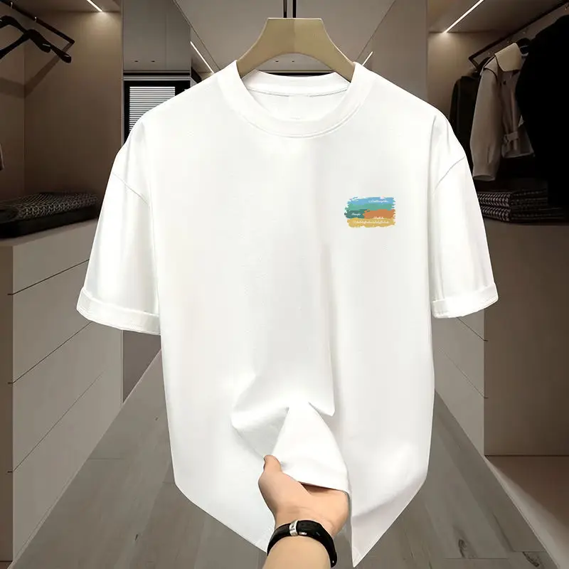 Men White M Mylove Round Neck T-Shirt - Image 10