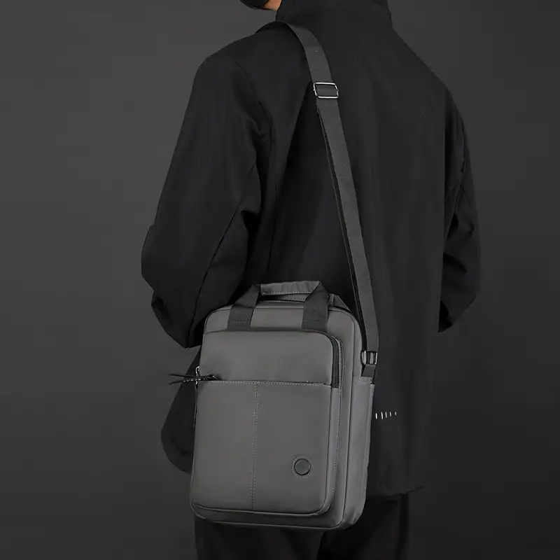 Men's Navy Blue Multi-Pocket Shoulder Bag Large Capacity - Image 6