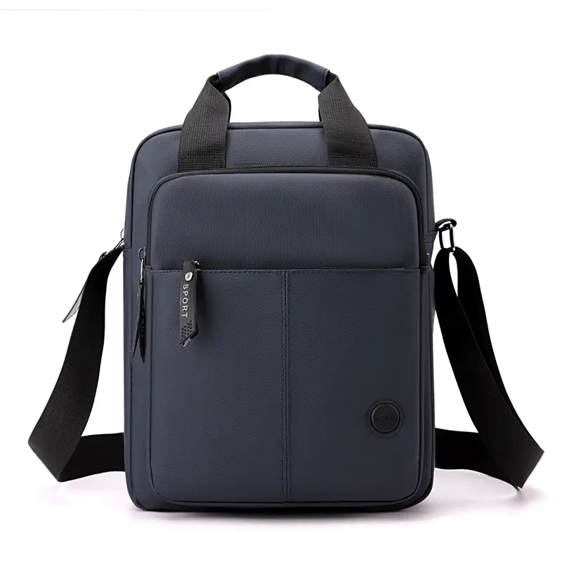 Men's Navy Blue Multi-Pocket Shoulder Bag Large Capacity - Image 9