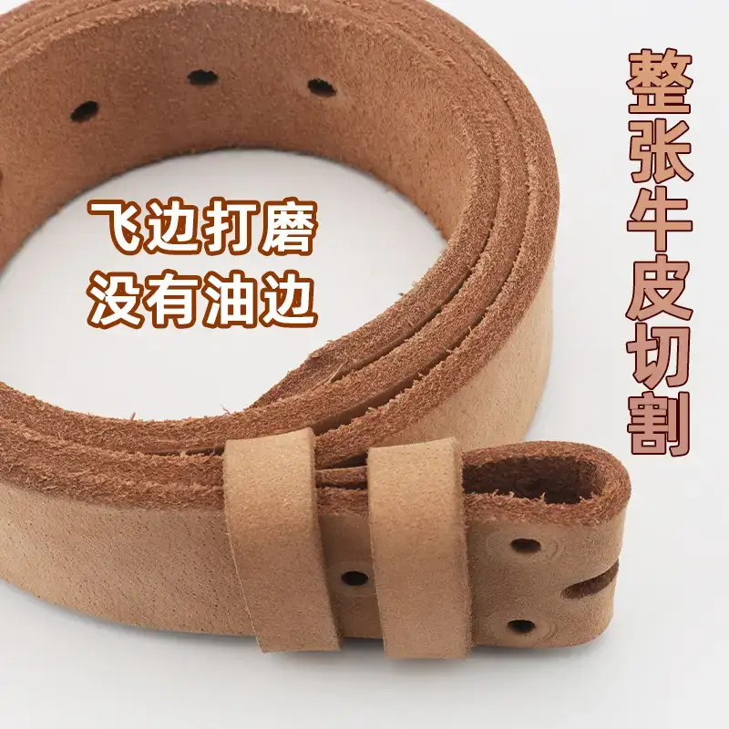 Men's Real Cowhide Belt Tan 3.7cm Width - Image 6