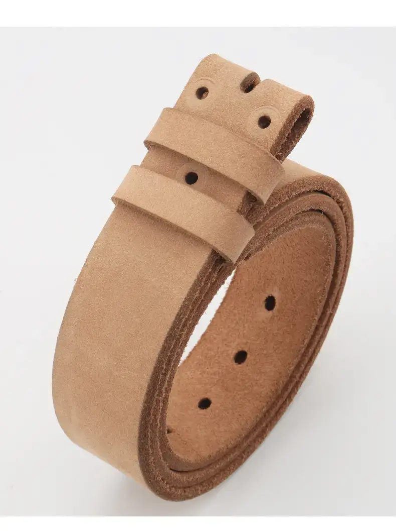Men's Real Cowhide Belt Tan 3.7cm Width — feature 8