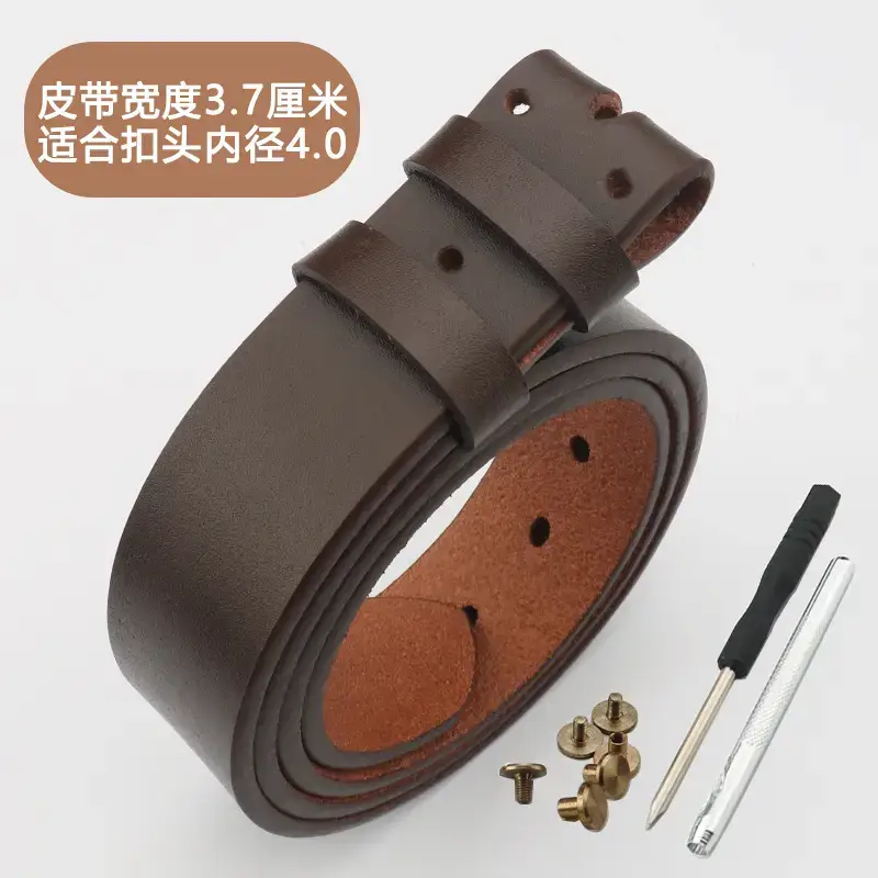 Men's Real Cowhide Belt Tan 3.7cm Width - Image 2