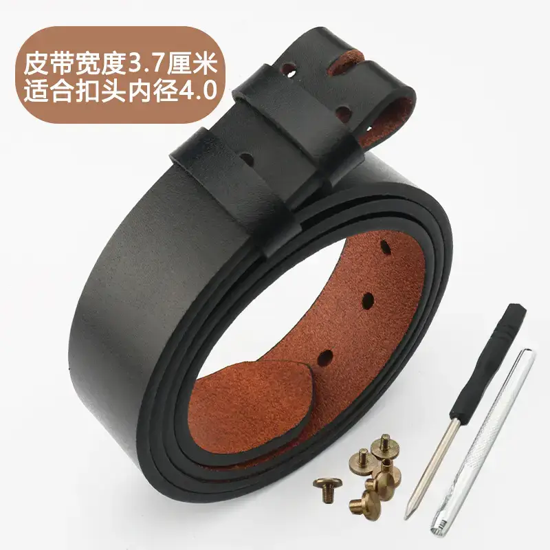 Men's Real Cowhide Belt Tan 3.7cm Width - Image 3