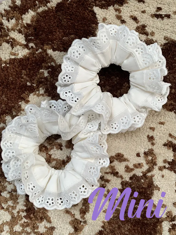Lace Hollow Hair Ring Oversized Bowel Pure Cotton — feature 26