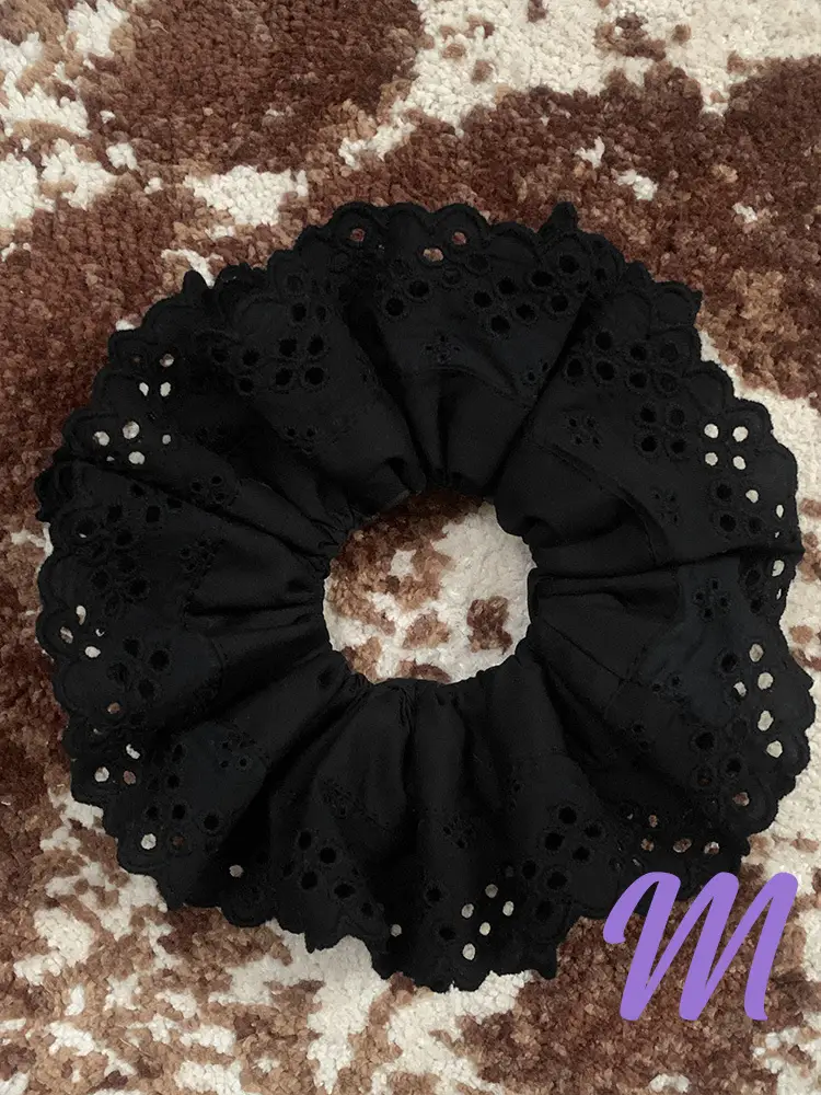 Lace Hollow Hair Ring Oversized Bowel Pure Cotton — feature 30