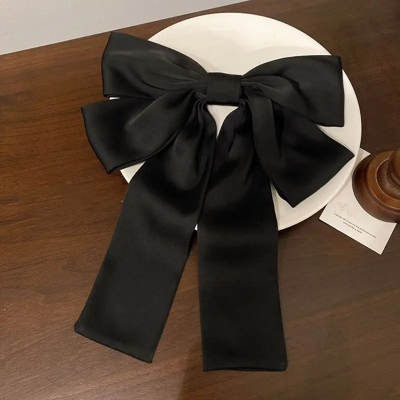 Black Bow Hairpin with Spring Clip for Women — feature 10