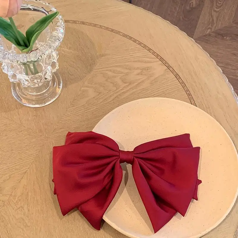 Black Bow Hairpin with Spring Clip for Women - Image 12