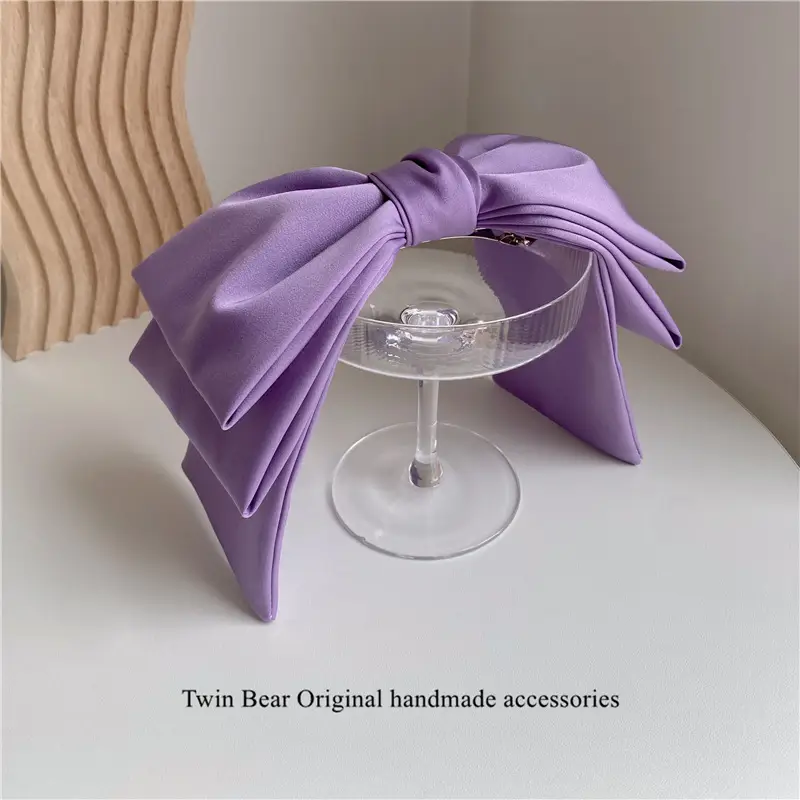 Black Bow Hairpin with Spring Clip for Women - Image 13