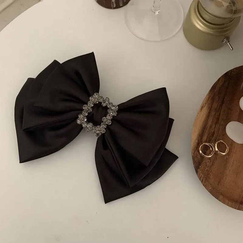 Black Bow Hairpin with Spring Clip for Women - Image 17
