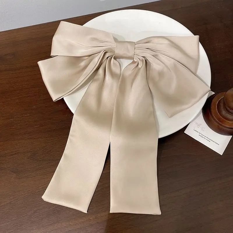 Black Bow Hairpin with Spring Clip for Women - Image 2