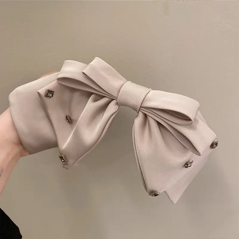 Black Bow Hairpin with Spring Clip for Women - Image 34