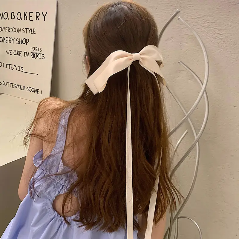 Black Bow Hairpin with Spring Clip for Women - Image 36