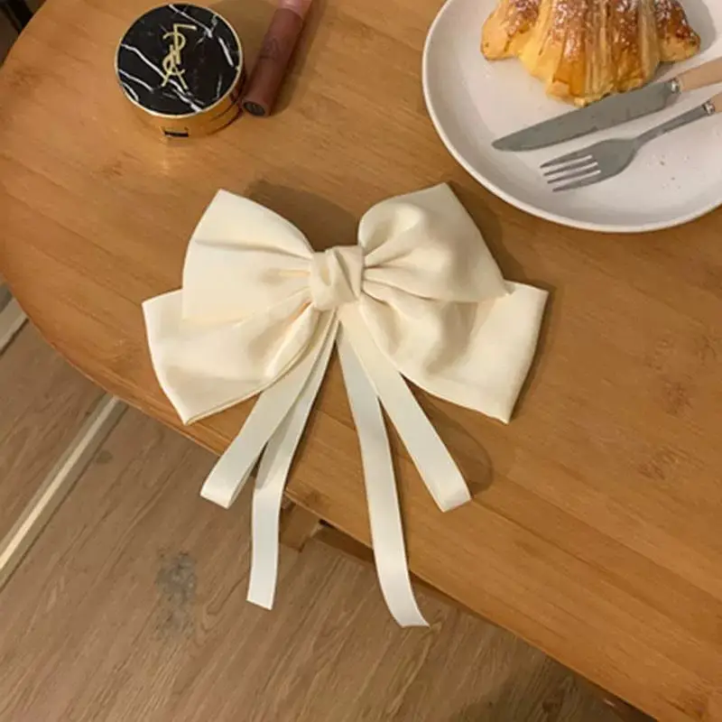 Black Bow Hairpin with Spring Clip for Women - Image 42