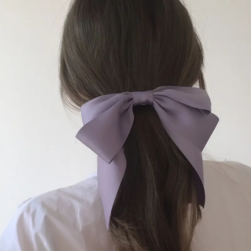 Black Bow Hairpin with Spring Clip for Women - Image 44