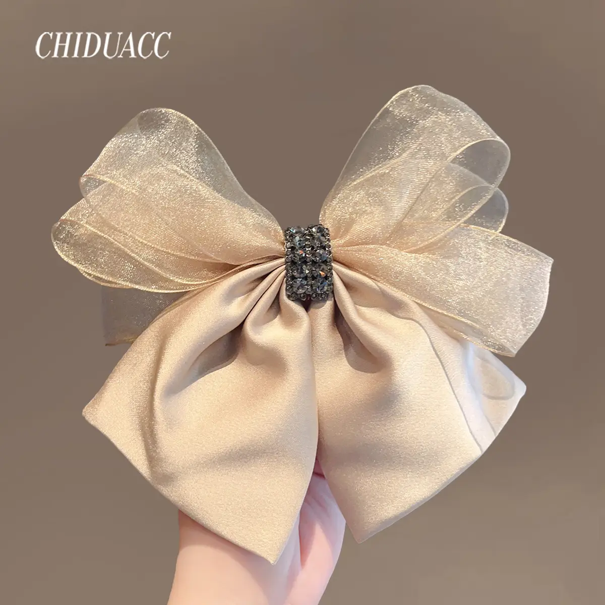 Black Bow Hairpin with Spring Clip for Women - Image 47