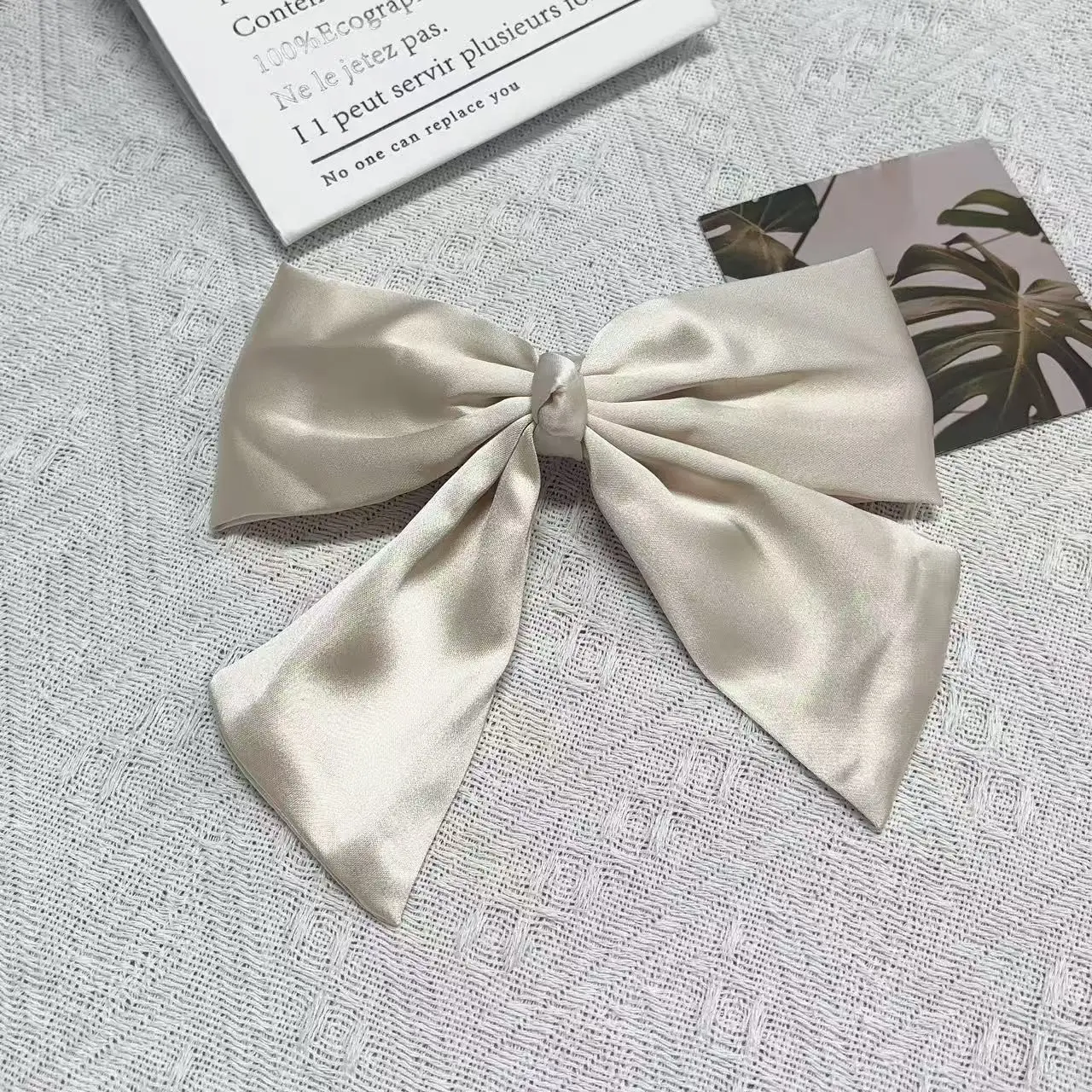Black Bow Hairpin with Spring Clip for Women - Image 5