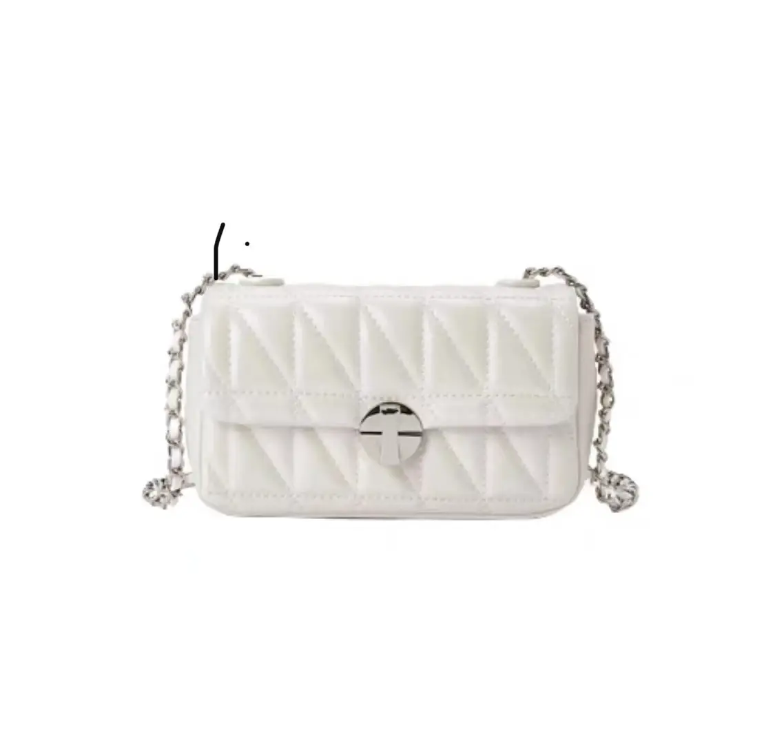 White Quilted Chain Shoulder Bag for Women — feature 12
