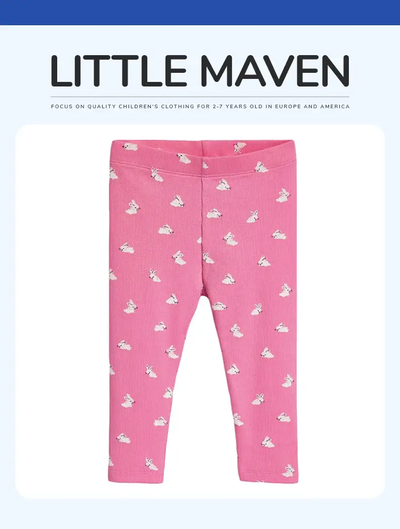 Pink Cactus Elastic Leggings for Girls European American — feature 12