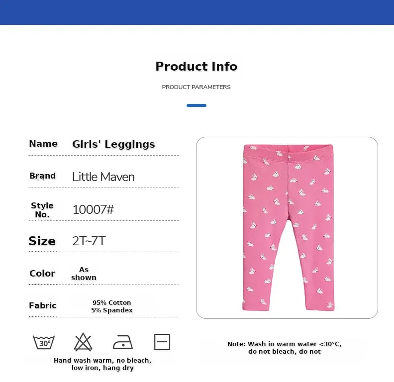 Pink Cactus Elastic Leggings for Girls European American — feature 13