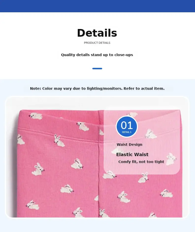 Pink Cactus Elastic Leggings for Girls European American — feature 18