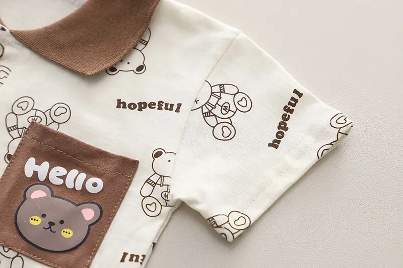 Bear Printed Boys Short Sleeve T-Shirt & Shorts Set — feature 6