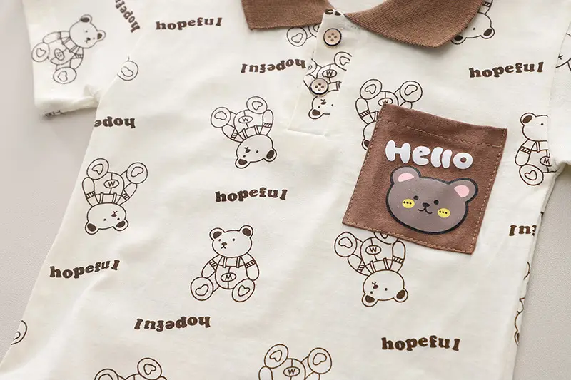 Bear Printed Boys Short Sleeve T-Shirt & Shorts Set — feature 7