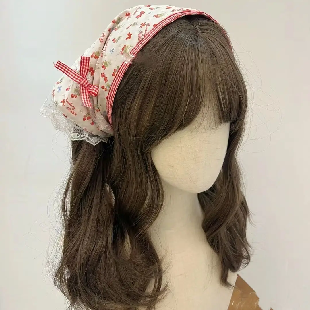 Pastoral Green Lace Hair Ring for Girls