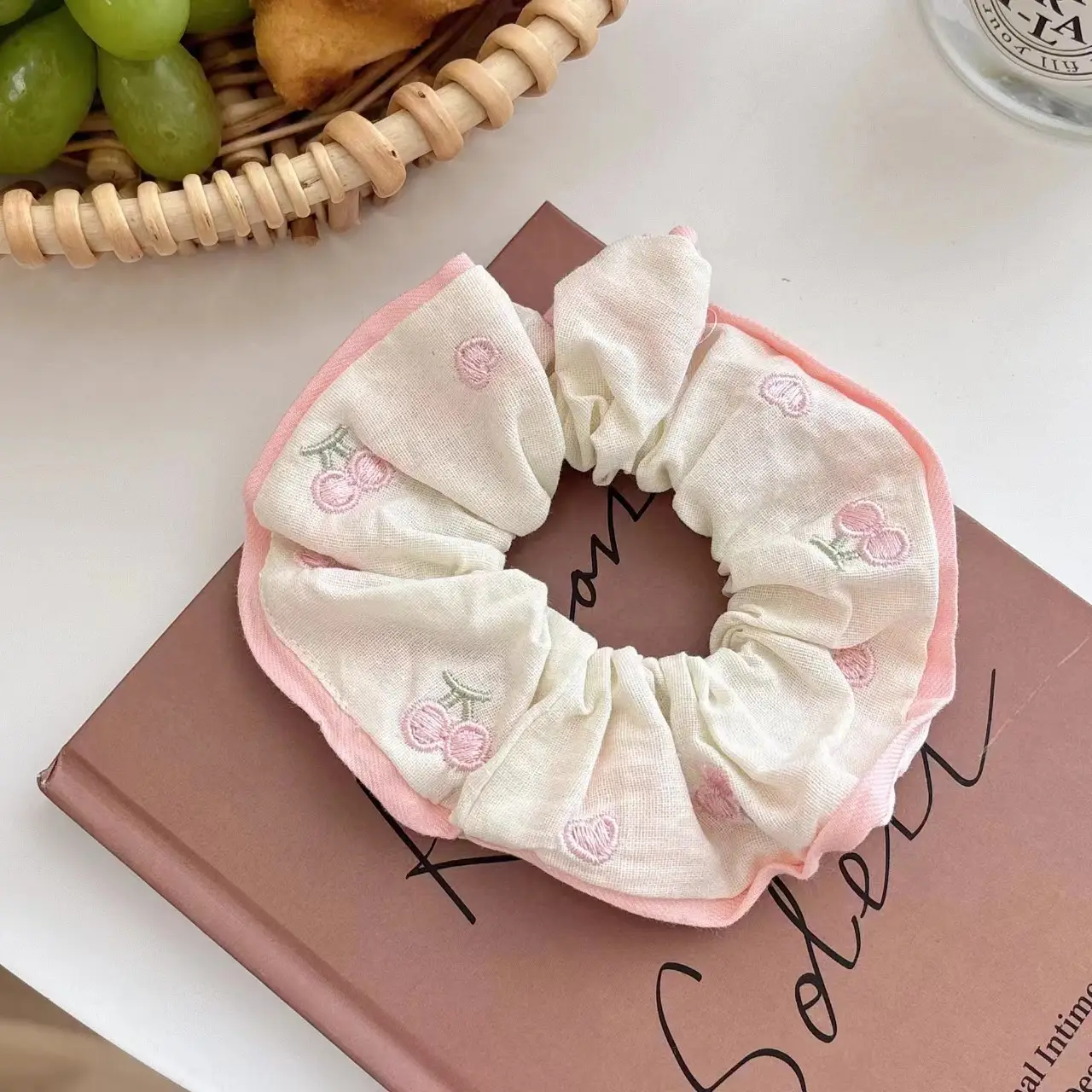 Pastoral Green Lace Hair Ring for Girls