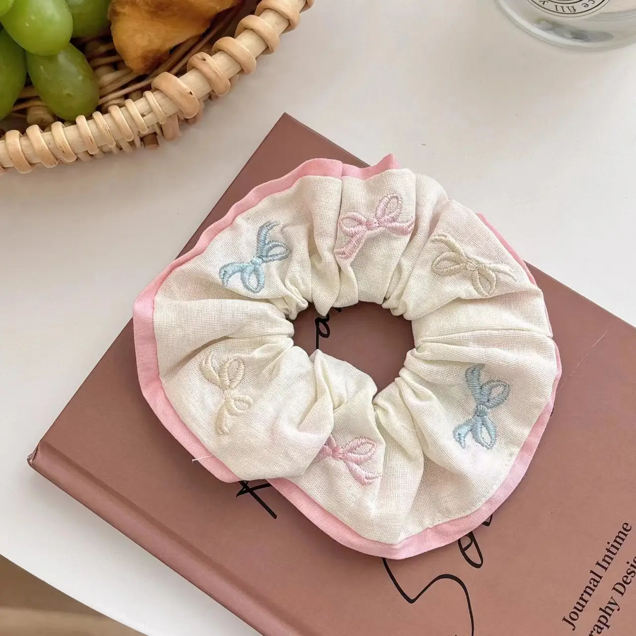 Pastoral Green Lace Hair Ring for Girls