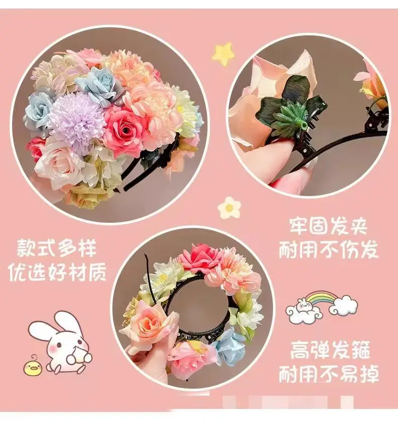 Female Ethnic Flower Hairband Antique Simulation High Color — feature 4