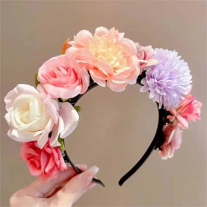 Female Ethnic Flower Hairband Antique Simulation High Color - Image 2