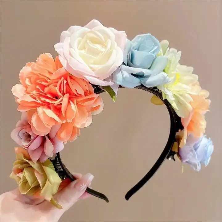 Female Ethnic Flower Hairband Antique Simulation High Color - Image 5