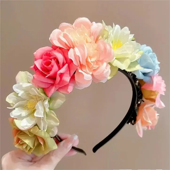 Female Ethnic Flower Hairband Antique Simulation High Color - Image 6