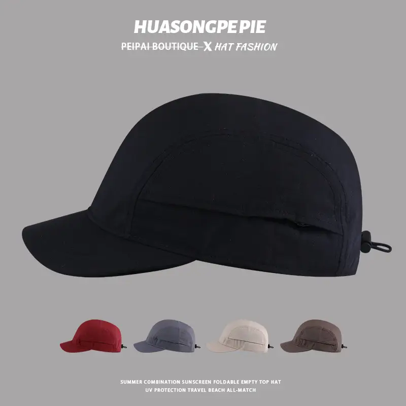 Men's Black Vintage Baseball Cap Solid Color Quick-Drying - Image 6