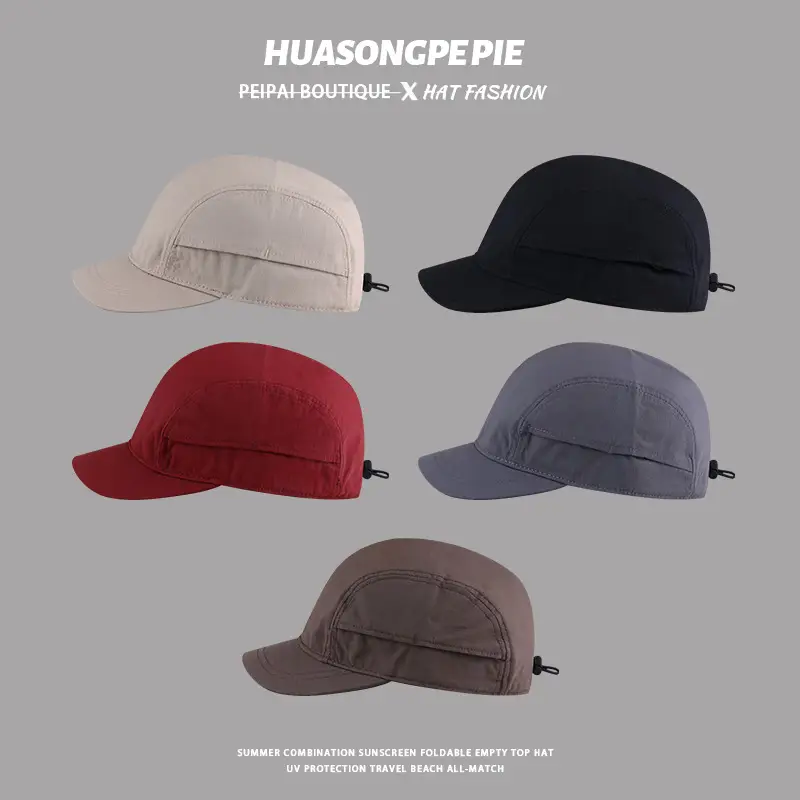 Men's Black Vintage Baseball Cap Solid Color Quick-Drying - Image 7