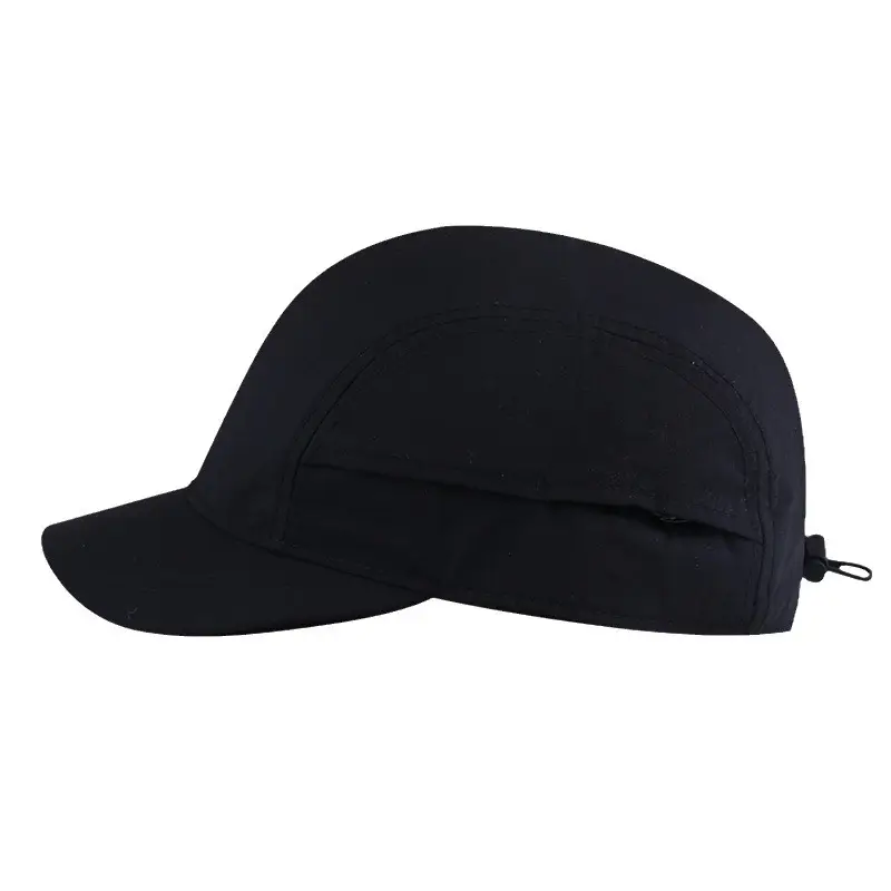 Men's Black Vintage Baseball Cap Solid Color Quick-Drying - Image 10