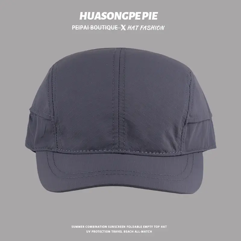 Men's Black Vintage Baseball Cap Solid Color Quick-Drying — feature 11