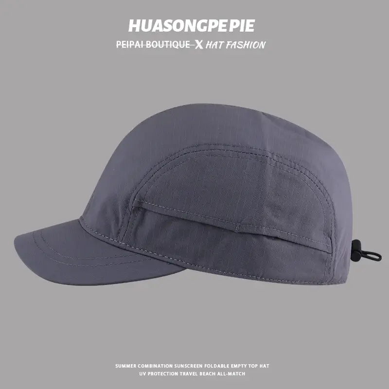 Men's Black Vintage Baseball Cap Solid Color Quick-Drying — feature 5