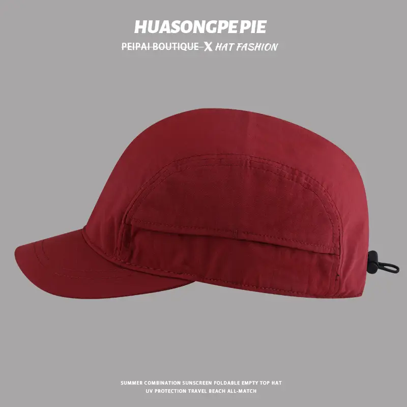 Men's Black Vintage Baseball Cap Solid Color Quick-Drying — feature 6