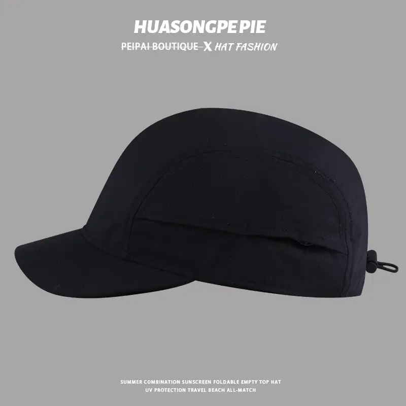 Men's Black Vintage Baseball Cap Solid Color Quick-Drying — feature 7