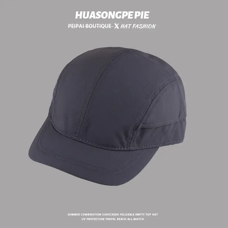 Men's Black Vintage Baseball Cap Solid Color Quick-Drying — feature 8