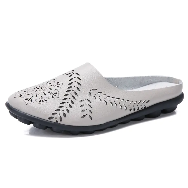 Women's Blue Leaf Pattern Low-Top Slippers Large - Image 7
