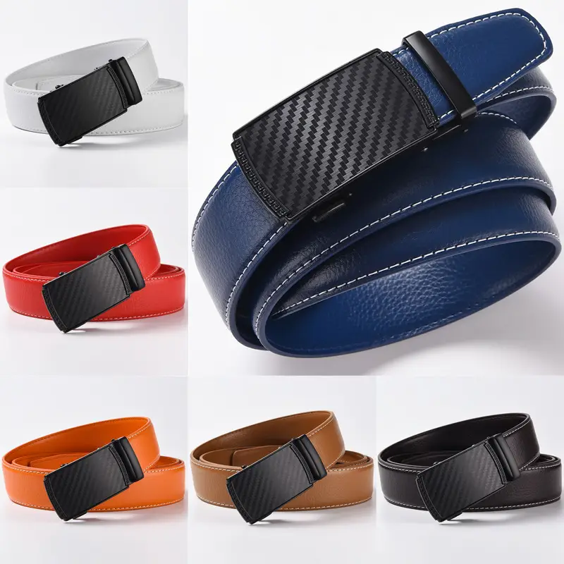 Men's Orange Leather Belt 120cm Black Buckle - Image 10