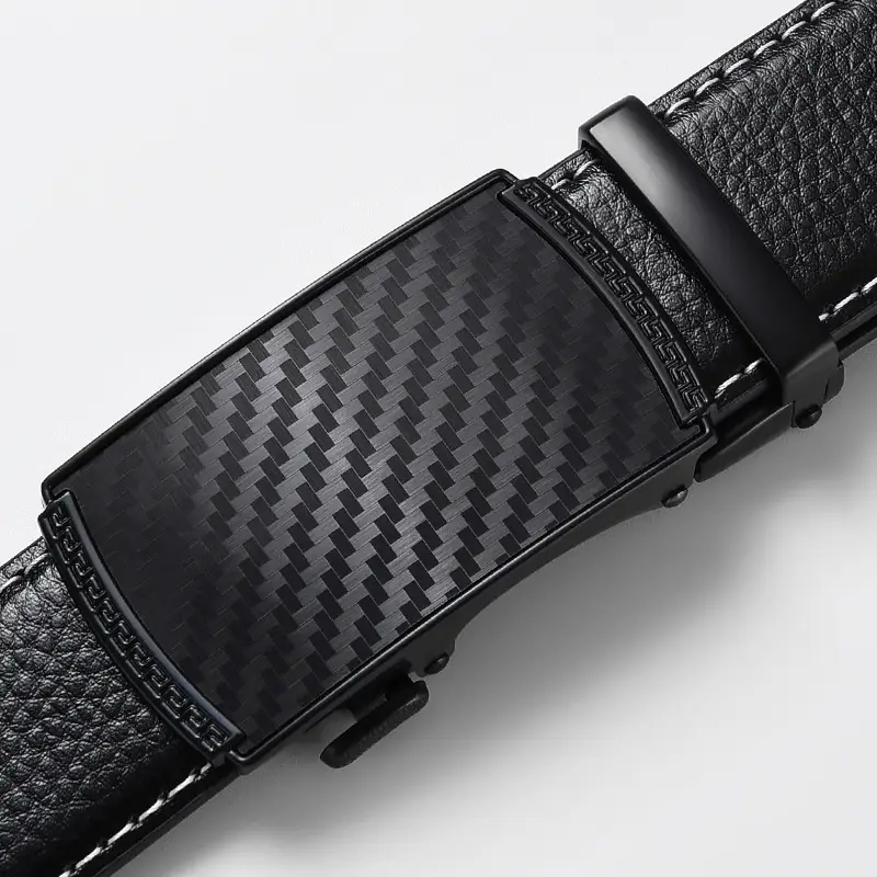 Men's Orange Leather Belt 120cm Black Buckle - Image 12