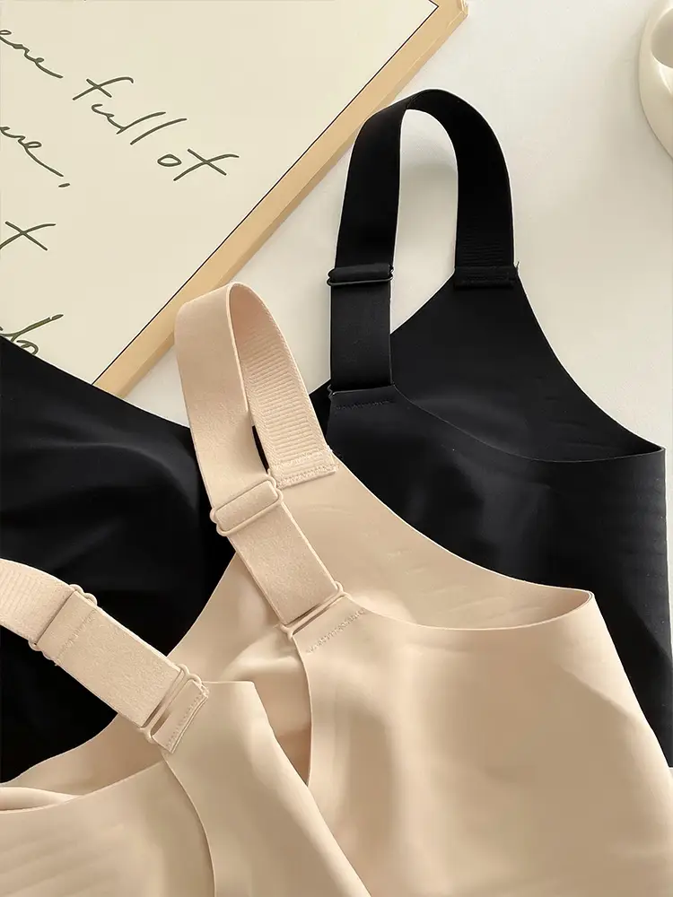 Rabbit Ear Cup Traceless Litching Underwear Summer Thin Large Chest Small Parammary Anti-sagging plus size Soft Support Bra — feature 12
