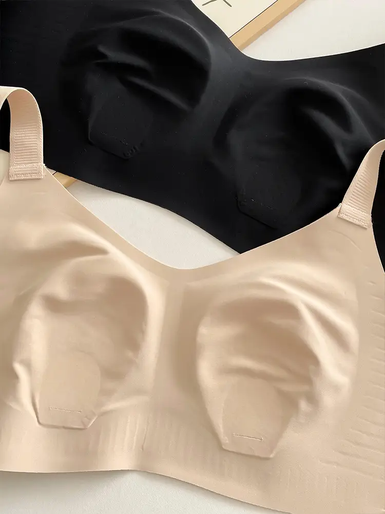 Rabbit Ear Cup Traceless Litching Underwear Summer Thin Large Chest Small Parammary Anti-sagging plus size Soft Support Bra — feature 13
